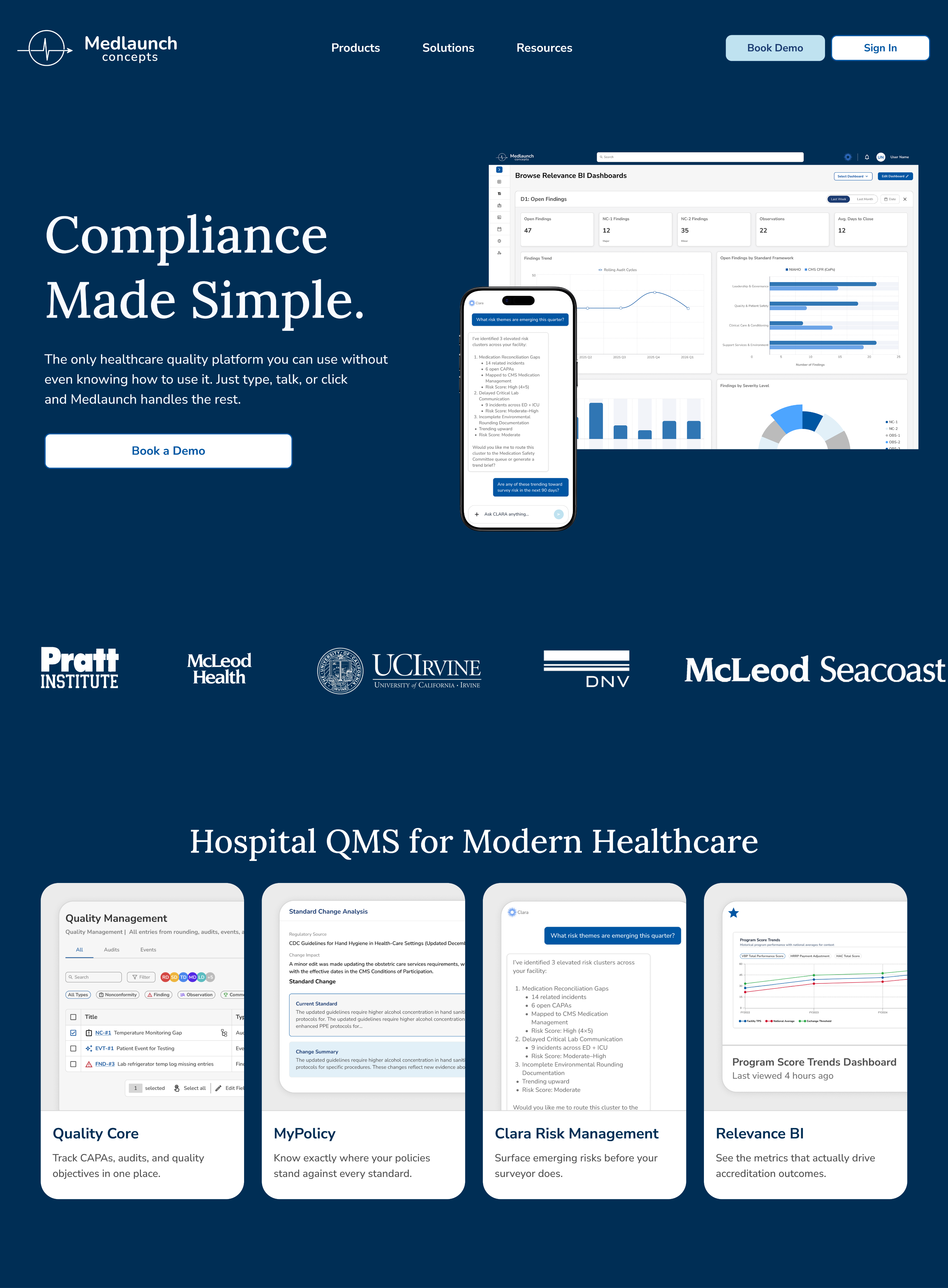 Medlaunch Landing Page Mockup